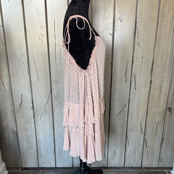 Free people intimately Light Pink Spotted Ruffle Slip Dress/tunic - Picture 2 of 6